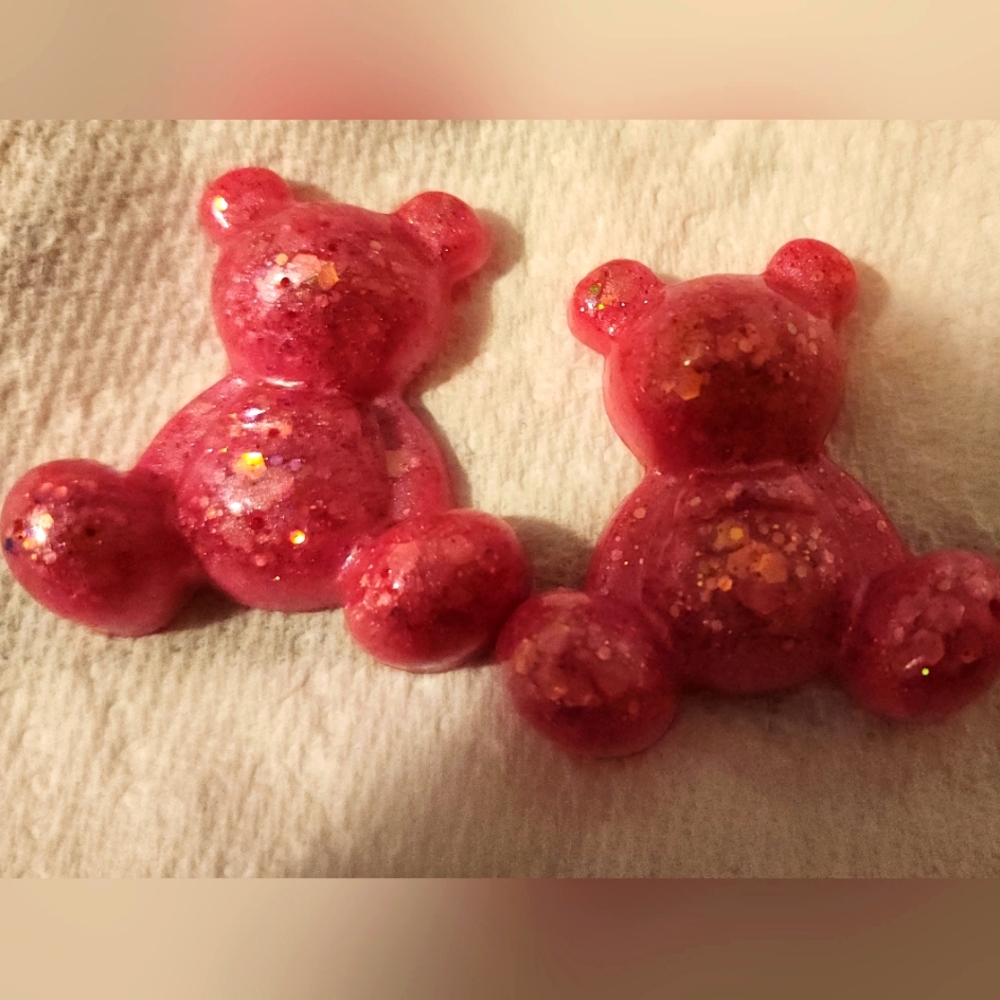 3 Handmade Resin Magnet Teddy Bears